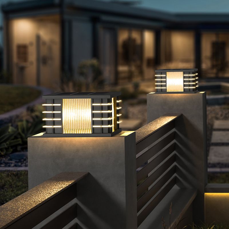 Ray Moderna Lámpara Exterior Cubo Metal Patio Jardín