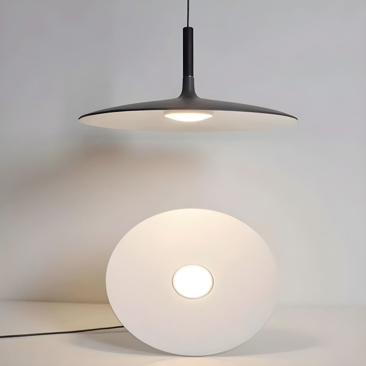 Ardinena lámpara colgante de aluminio disco plano