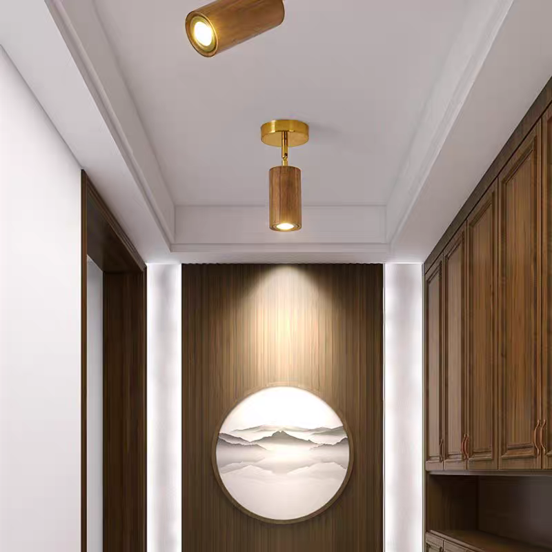 Elvarena Lámpara de riel LED de madera