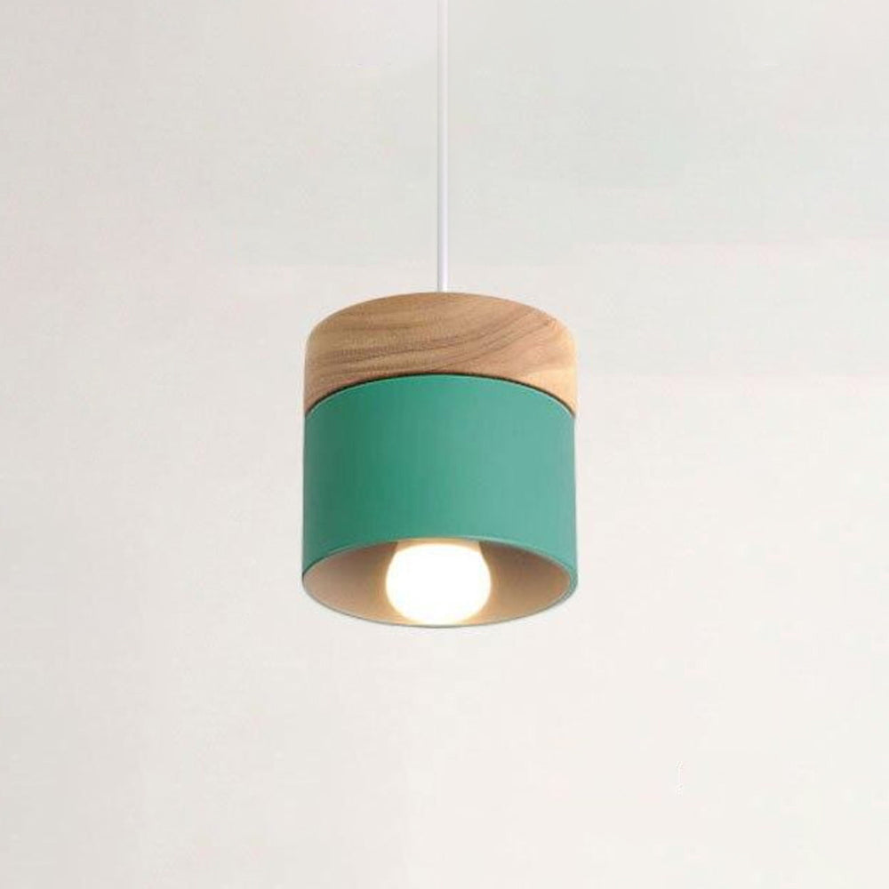 Valentina Nórdica Cilíndrica Metal LED Lámpara Colgante Gris/Blanca/Amarilla