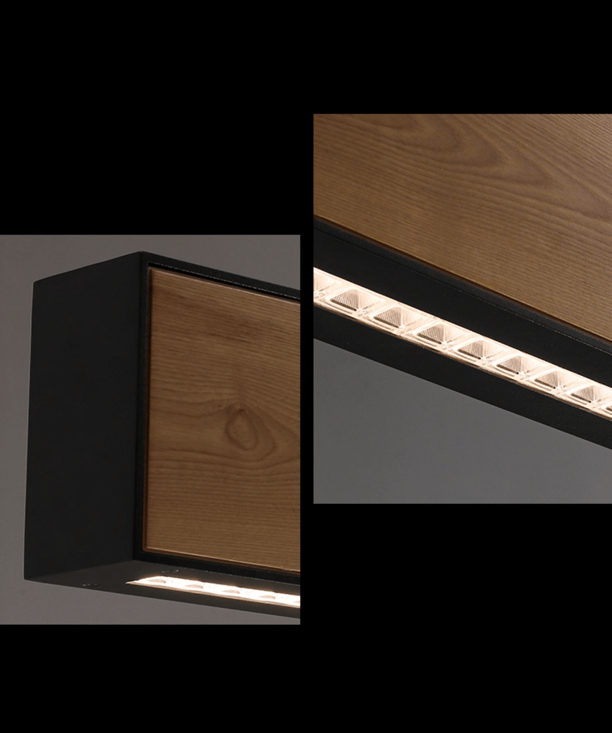 Elvorora lámpara colgante de madera Gemstone lineal LED