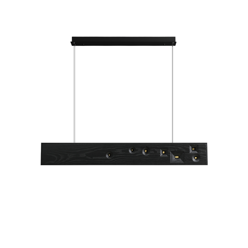 Elvorora lámpara colgante de madera Gemstone lineal LED