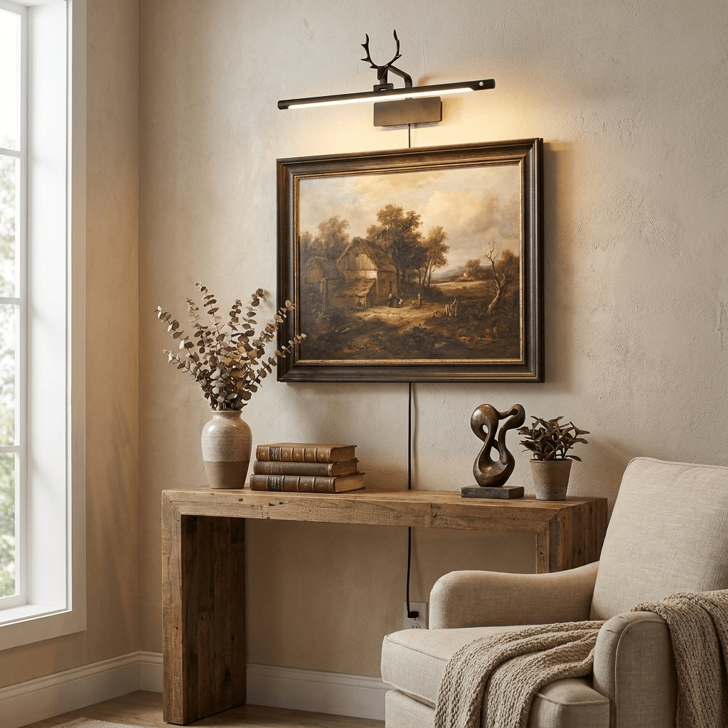 Stag aplique de pared Horn con enchufe enchufable