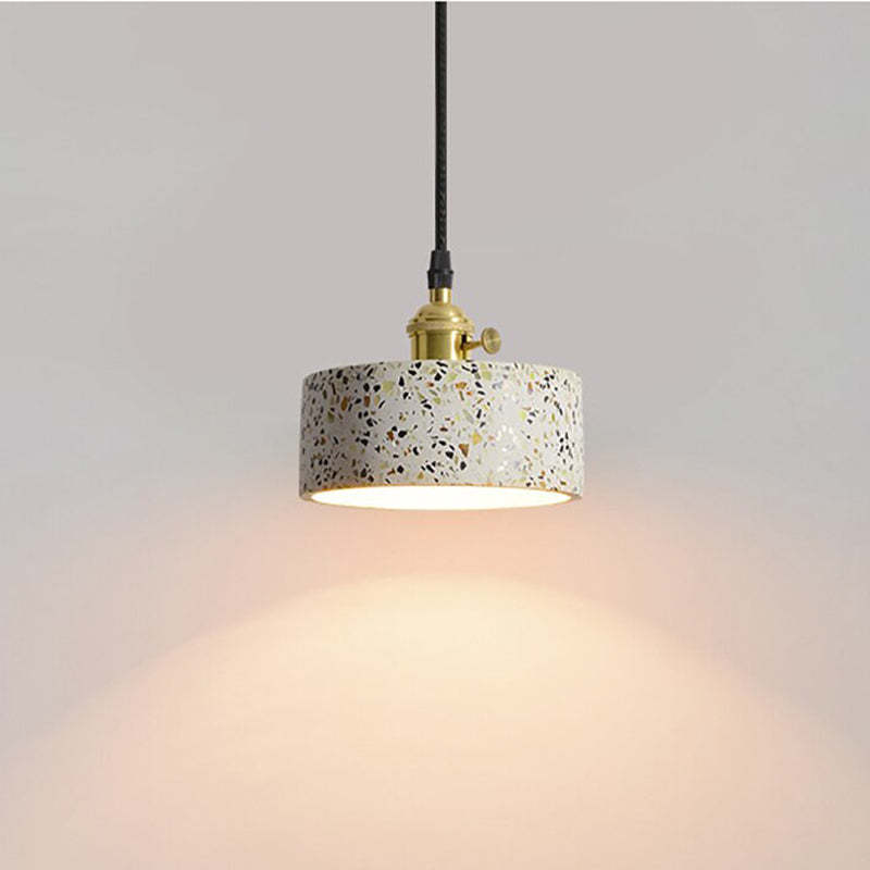 Arisha Nórdica Geométrica Cemento/Metal Lámpara Colgante Blanca