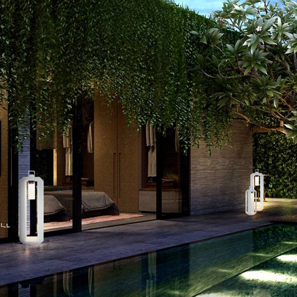 Ray Moderna Rectangular Metal Vidrio Lámpara Exterior