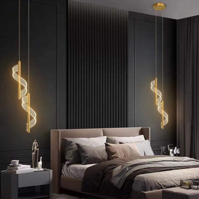 Arisha Nordica Lineal Metal/Acrílico Lámpara Colgante Oro