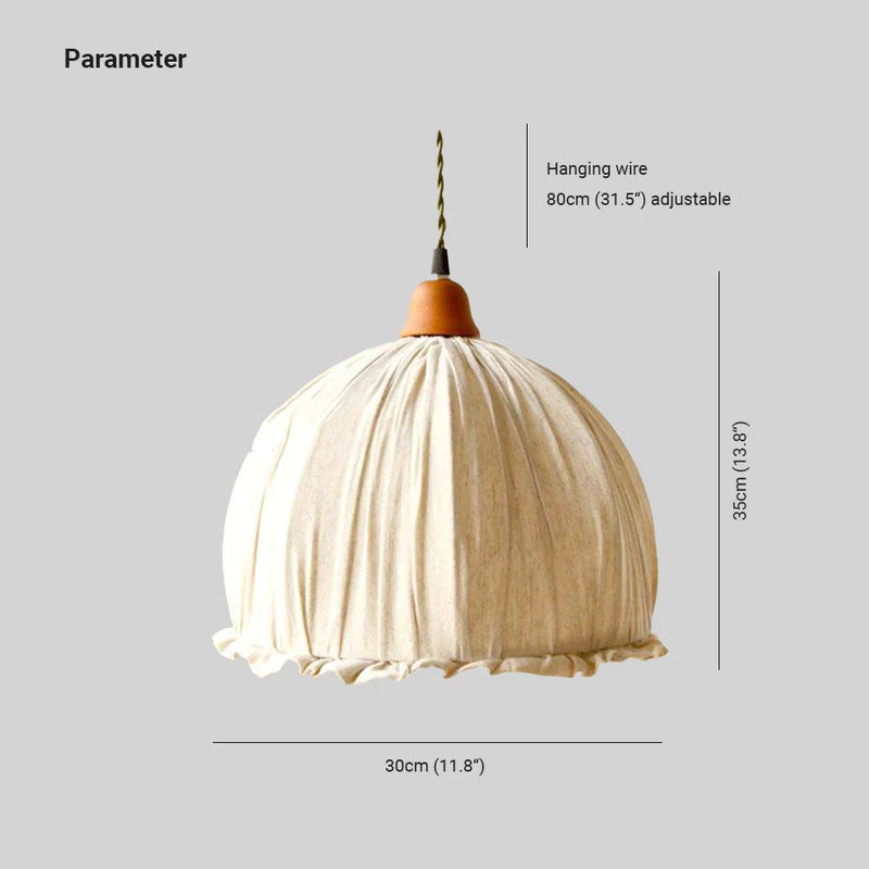 Nordic Lámpara Colgante Vintage Japonesa Tela Dormitorio