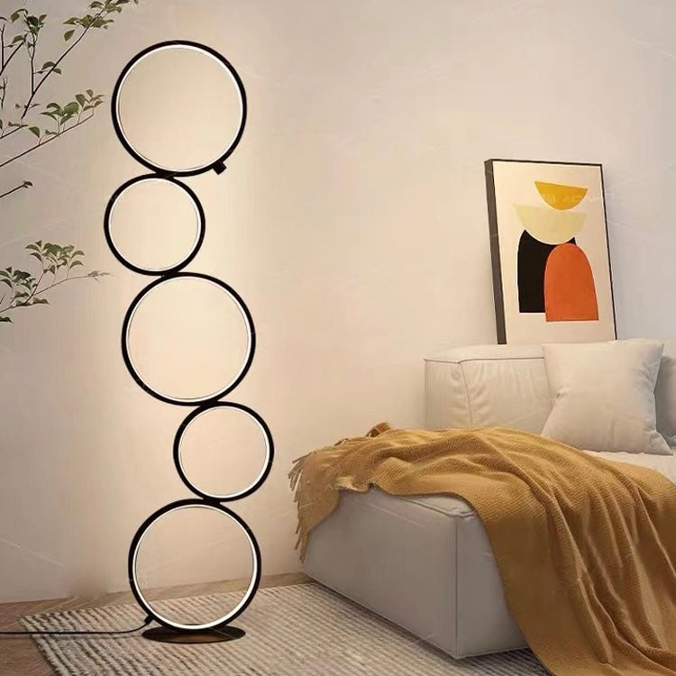 Mira Moderna Geométrico Metal/Silicio LED Lámpara de Pie Negra/Blanca