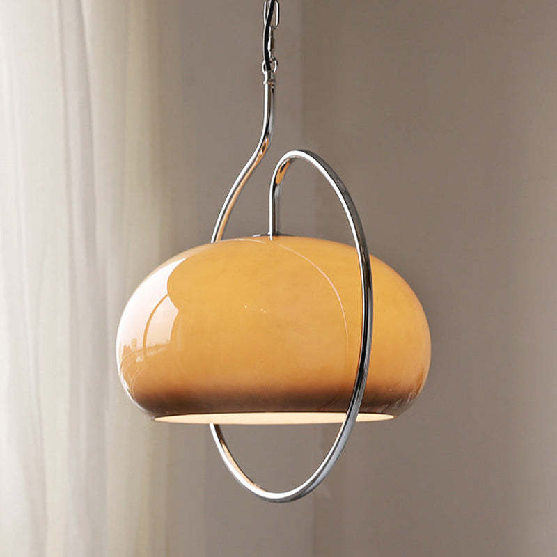 Valentina Vintage Retro Semicircular Metal/Vidrio Lámpara Colgante
