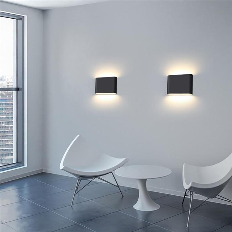 Ray Moderna LED Rectangular Metal/Acrílico Aplique de Pared Blanca/Negra