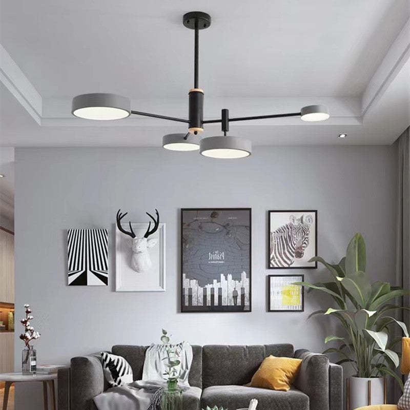 Arisha Moderna Bifurcado Metal/Madera Lámpara Colgante Dorada/Blanca/Gris