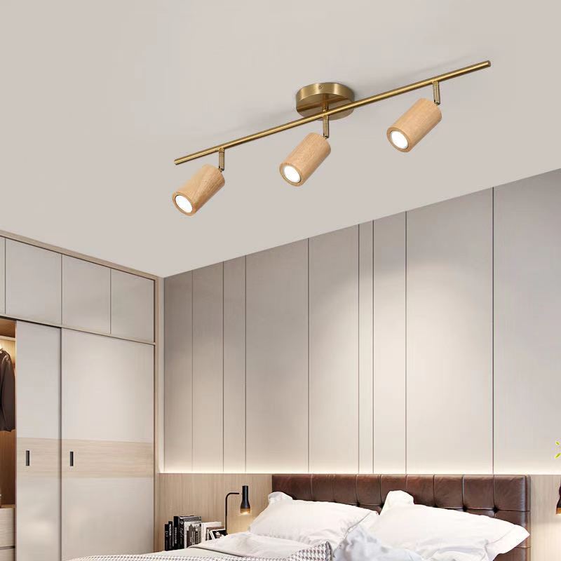 Elvarena Lámpara de riel LED de madera