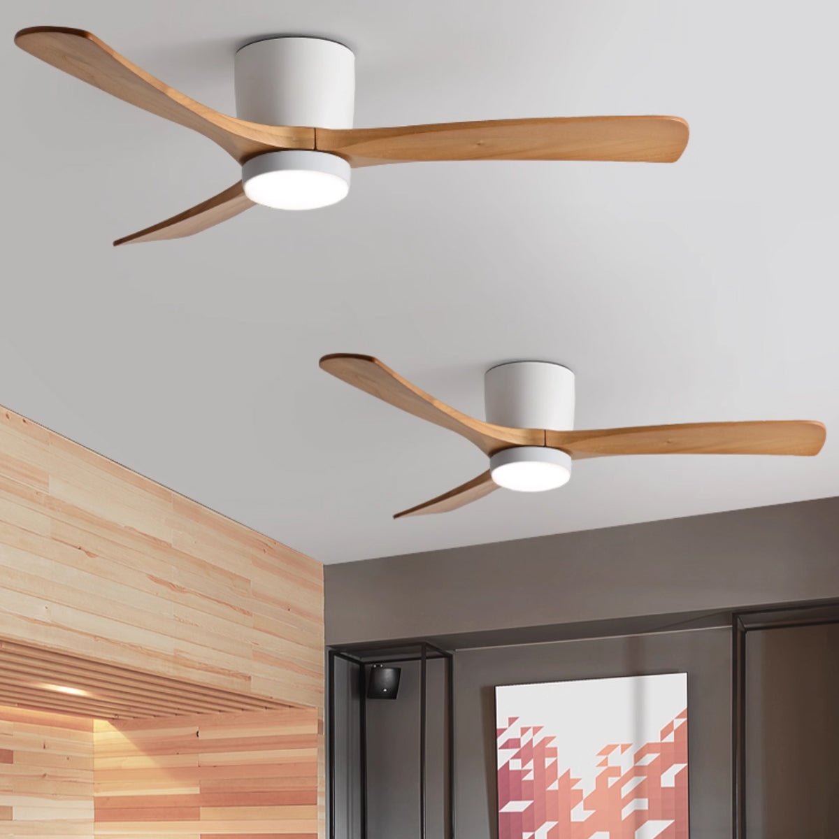 Ventilador de Techo con Luz Ezra Nórdico de Madera