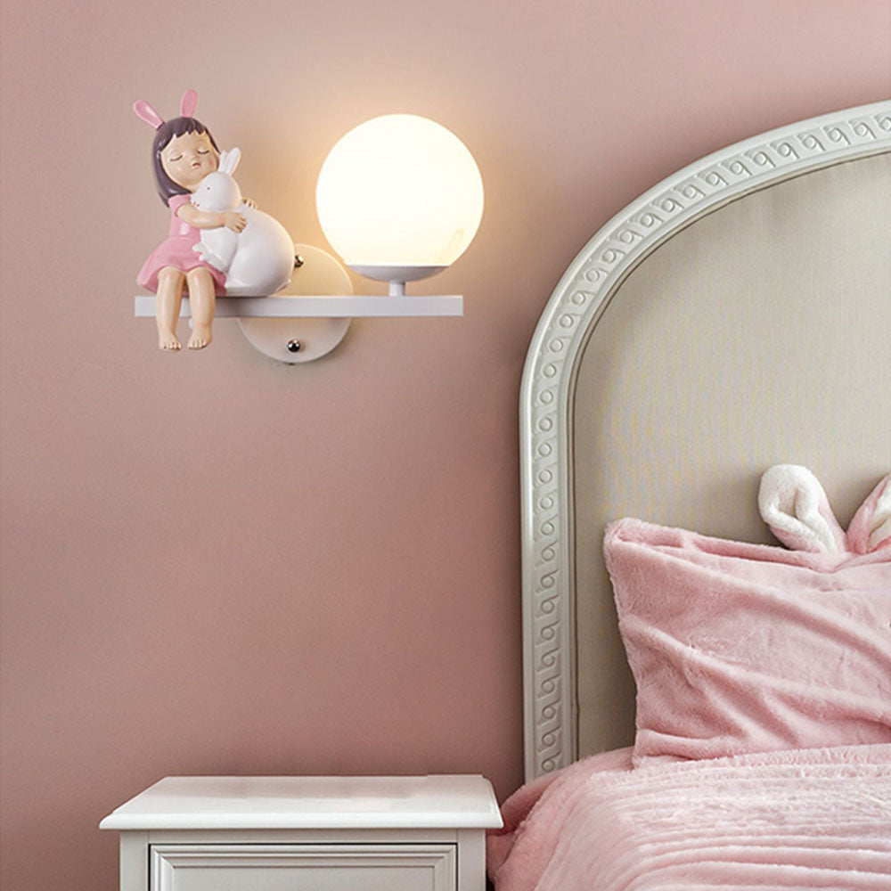 Arisha Aplique Moderno Metal/Vidrio Blanco Rosa
