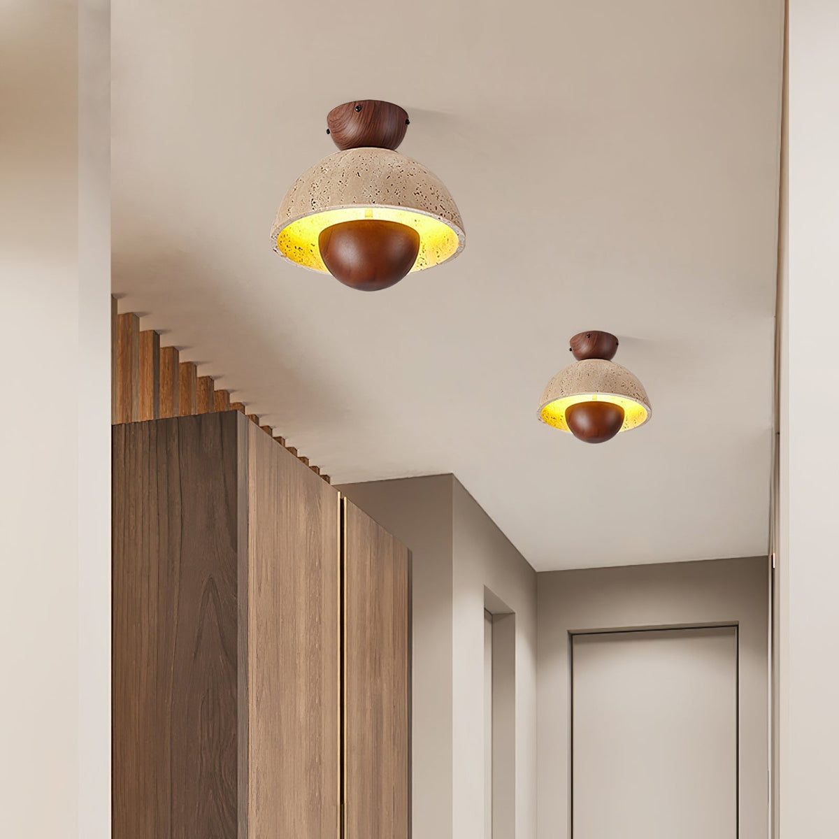Tavivel travertino madera lámpara de techo