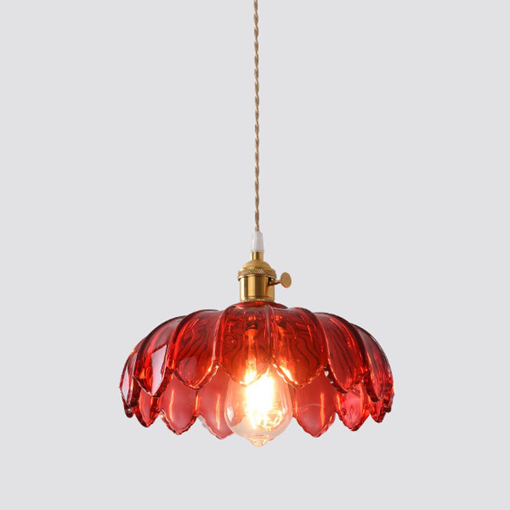 Valentina Retro LED Lámpara Colgante Vidrio/Metal Flor Comedor