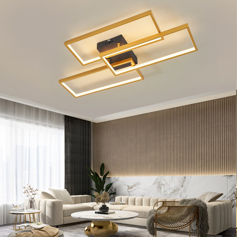 Arisha Moderna Rectangular Metal/Gel de Sílice Lámpara de Techo Blanca/Negra/Negra oro