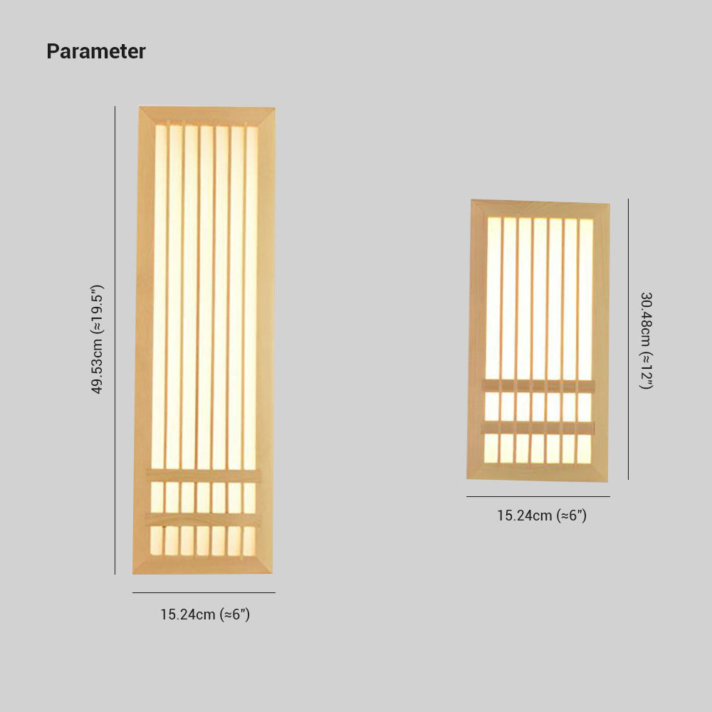 Muto Madera LED Aplique de Pared Rectángulo Amarillo