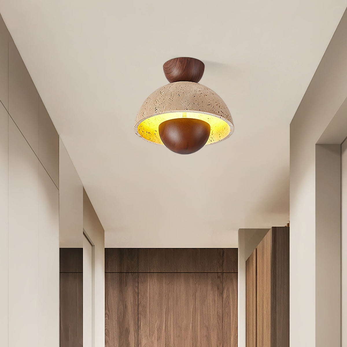 Tavivel travertino madera lámpara de techo