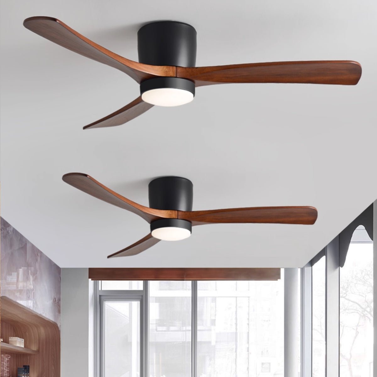 Ventilador de Techo con Luz Ezra Nórdico de Madera