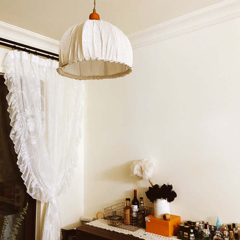 Nordic Lámpara Colgante Vintage Japonesa Tela Dormitorio