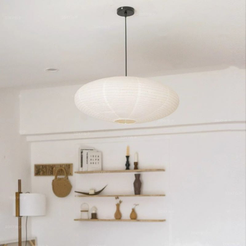 Ritta Wabi-sabi Retro Globo Metal Papel LED Lámpara Colgante Comedor