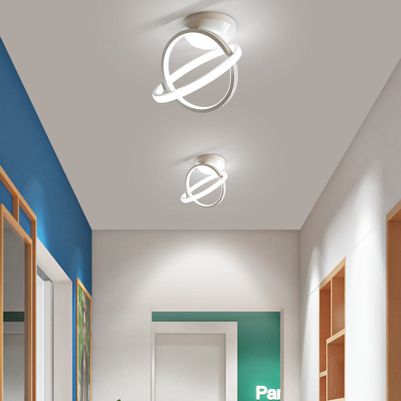 Aria Diseño Lineal Globe Lámpara de Techo Negra/Blanca