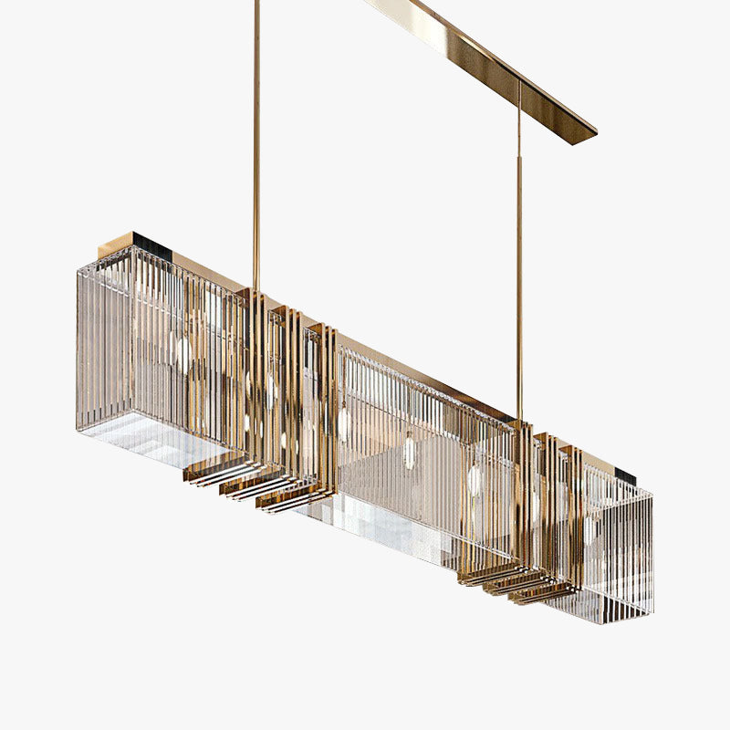 Arisha Moderna Rectangular Metal Lámpara Colgante Luja Dorado