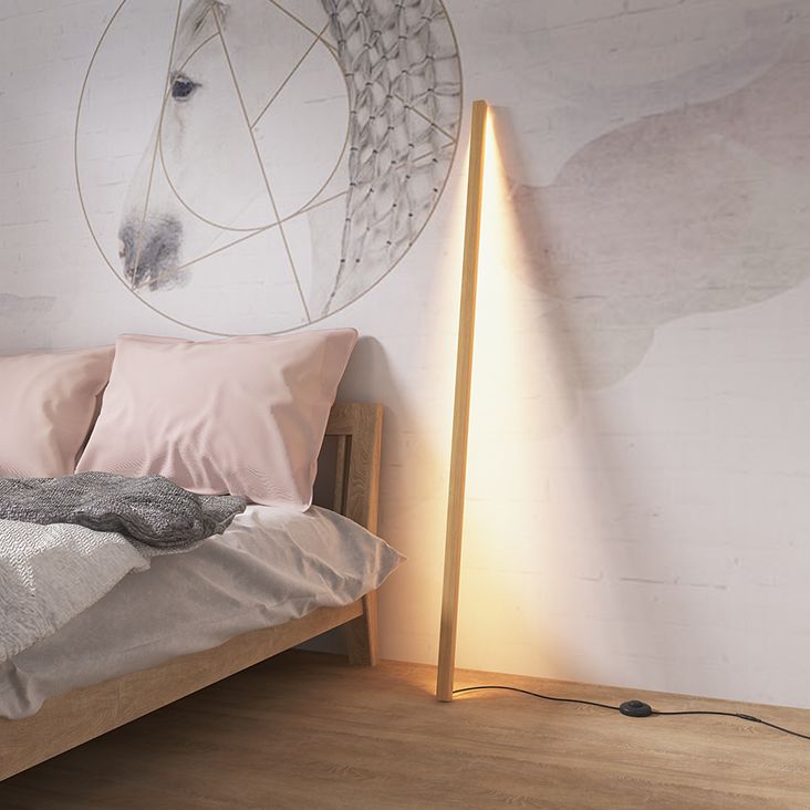 Muto Lámpara de Pie Minimalista Lineal Madera  2 Colores