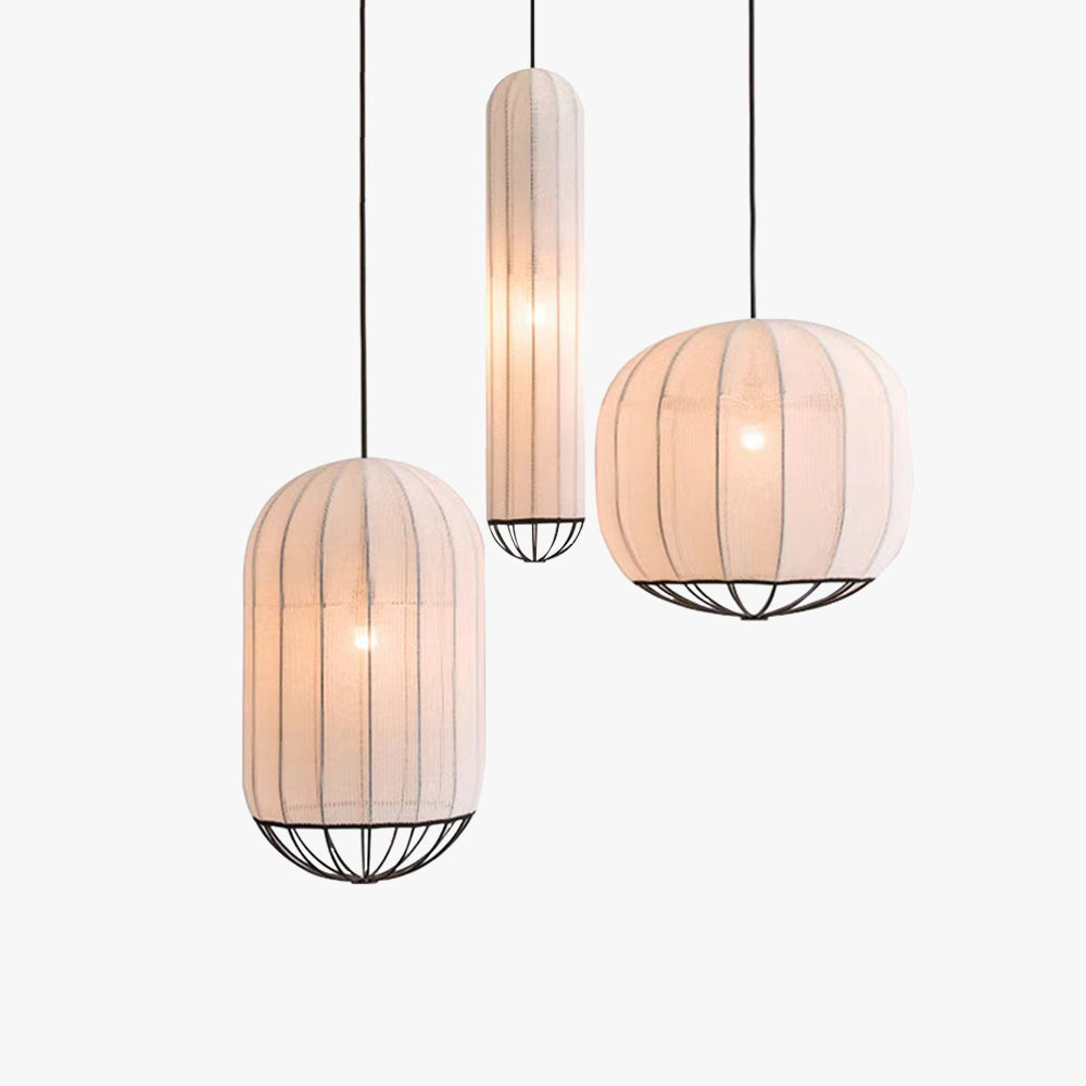 Ritta Moderna Diseño Minimalista Metal/Tela Lámpara Colgante Blanco