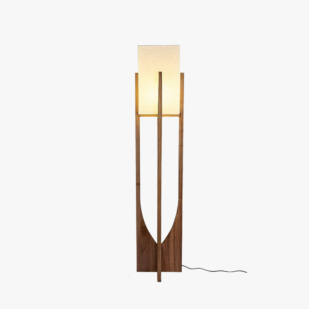 Muto Moderna Minimalista Madera/Tela Lámpara de Pie Nogal/Madera