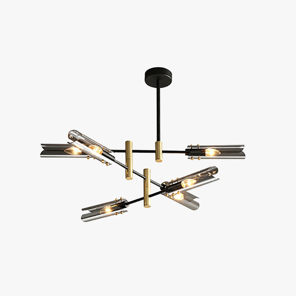 Arisha Moderna Geometría Metal/Vidrio Lámpara Colgante Gris/Ambar