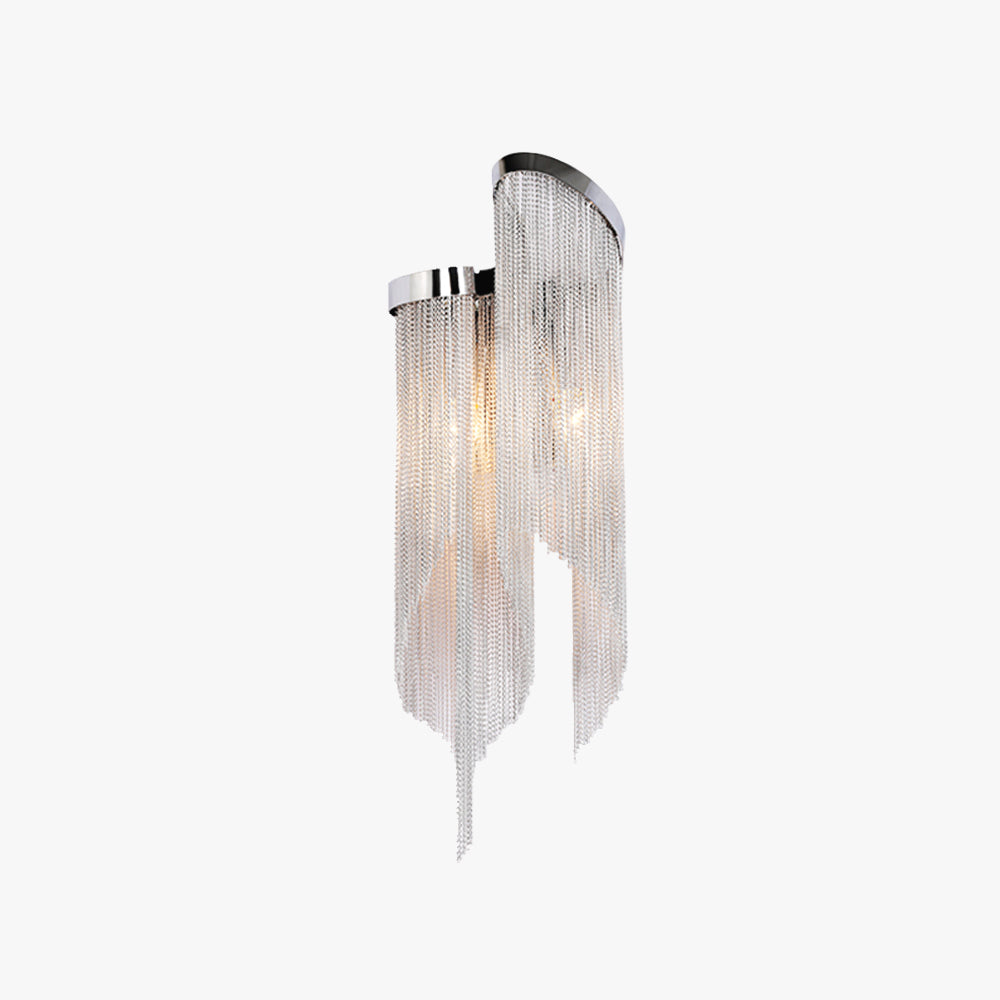 Arisha Metal LED Aplique de Pared Cadena de Borlas Plata
