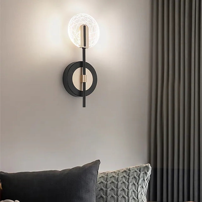 Arisha Moderno Diseño Multiple Redondo Acrílico Aplique de Pared Negro/Blanco