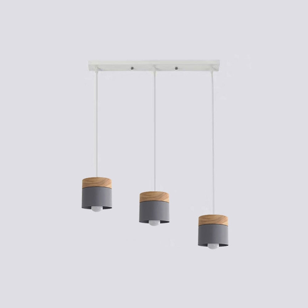 Valentina Nórdica Cilíndrica Metal LED Lámpara Colgante Gris/Blanca/Amarilla