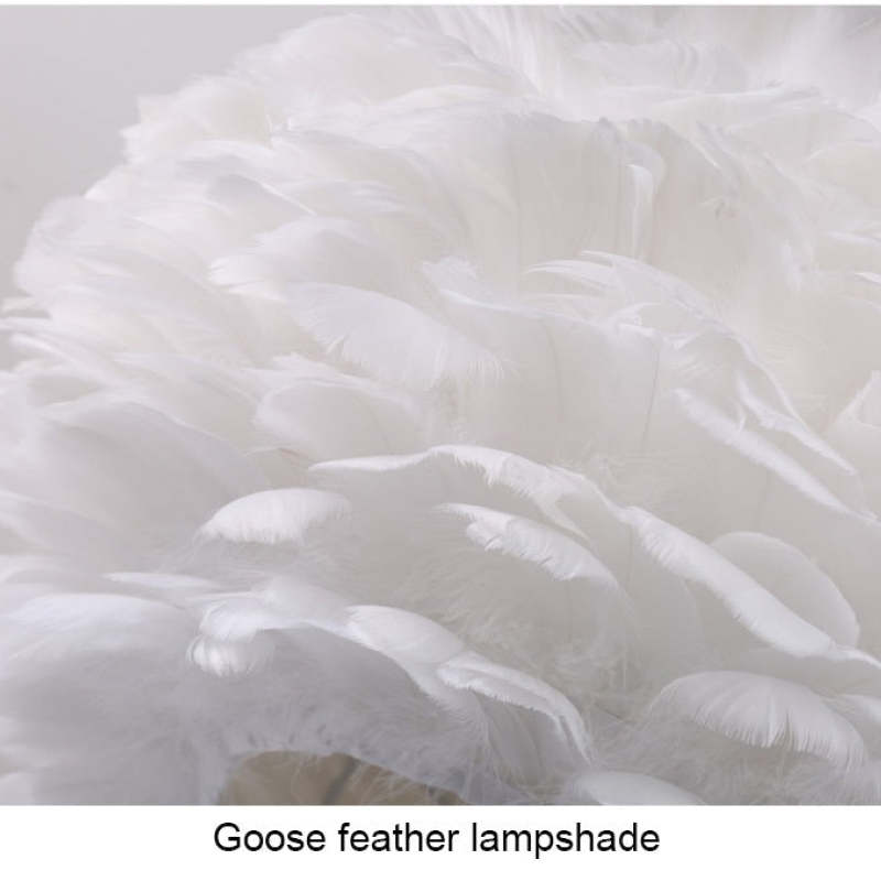 O'Moore Diseño Redonda Pluma Lámpara de Mesa Blanca/Rosa/Gris
