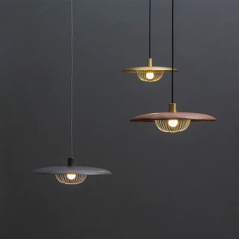 Arisha Moderna Diseño Metal Lámpara Colgante Ora/Gris/Marrón/Madera/Negra