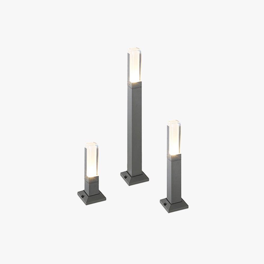 Ray Moderna Lámpara Exterior Rectangular Metal Patio