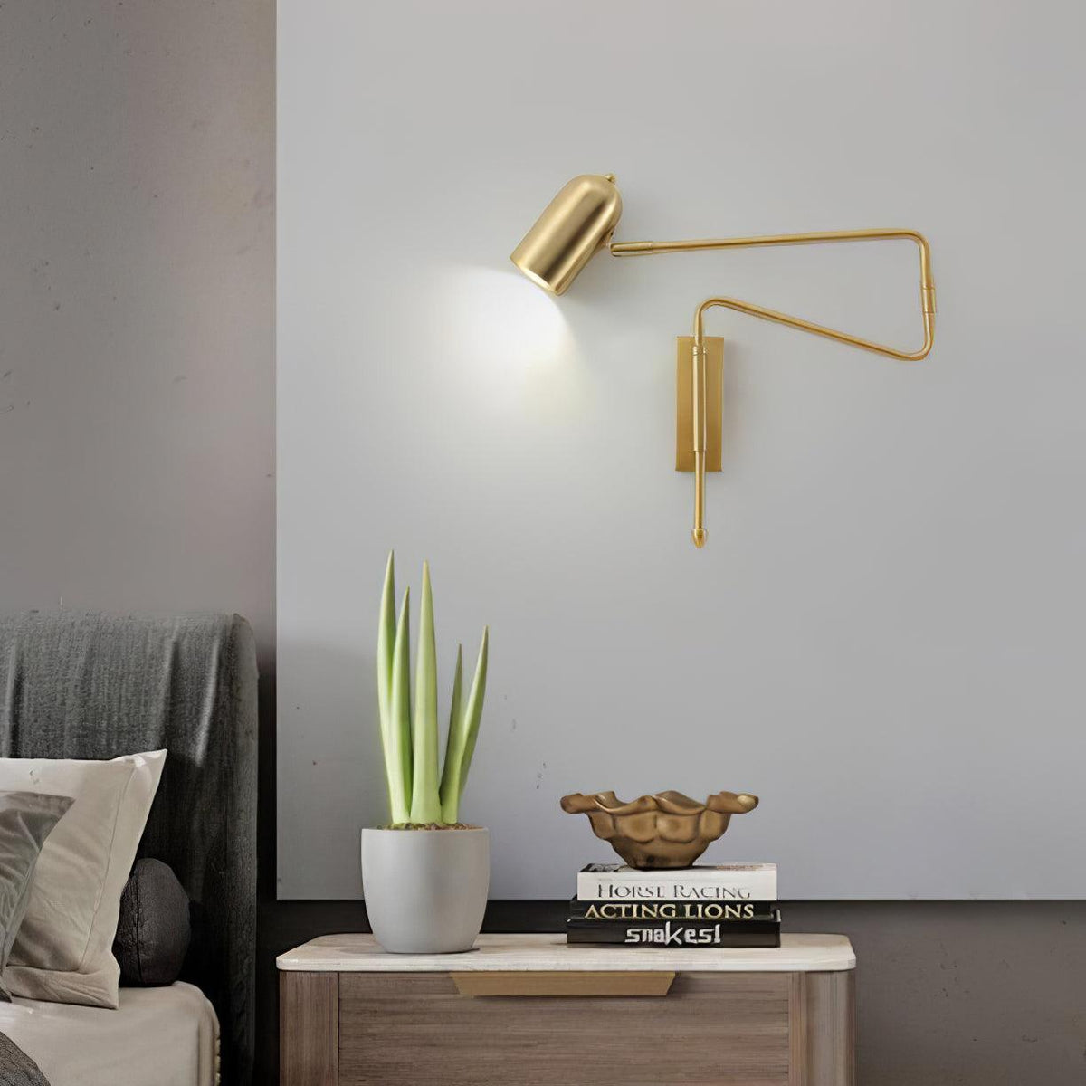 Nox aplique de pared regulable con brazo enchufe enchufable
