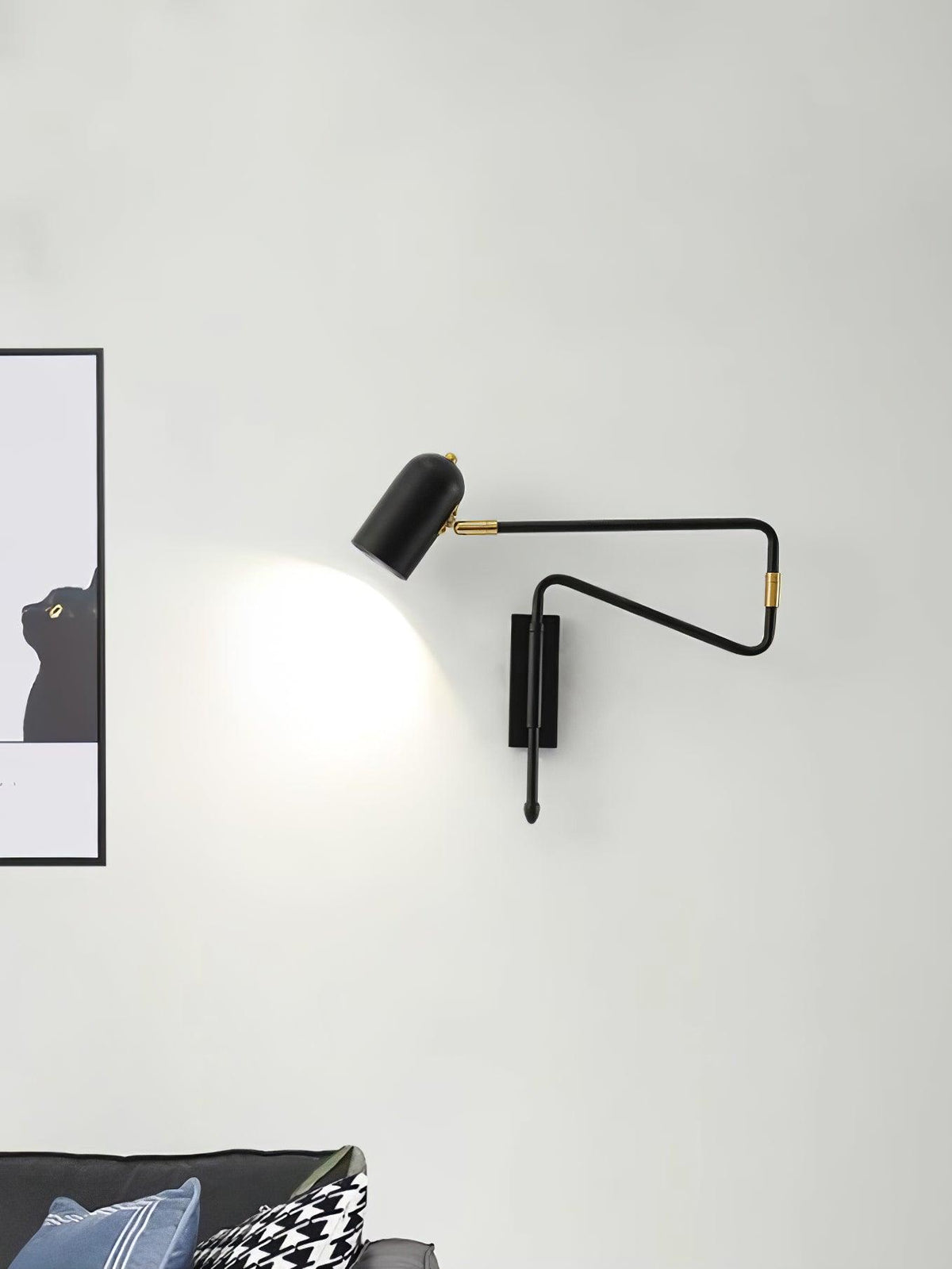 Nox aplique de pared regulable con brazo enchufe enchufable