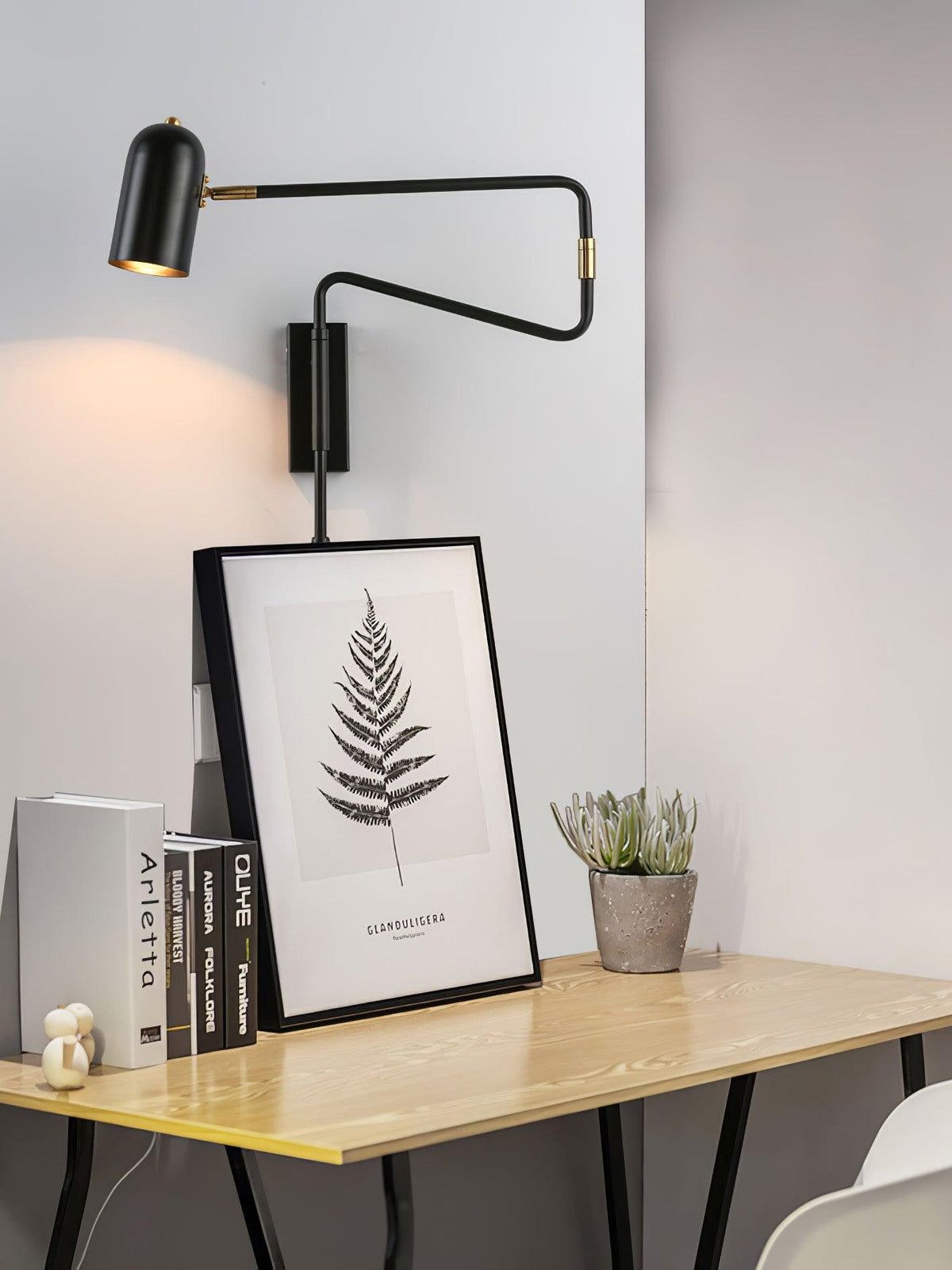 Nox aplique de pared regulable con brazo enchufe enchufable