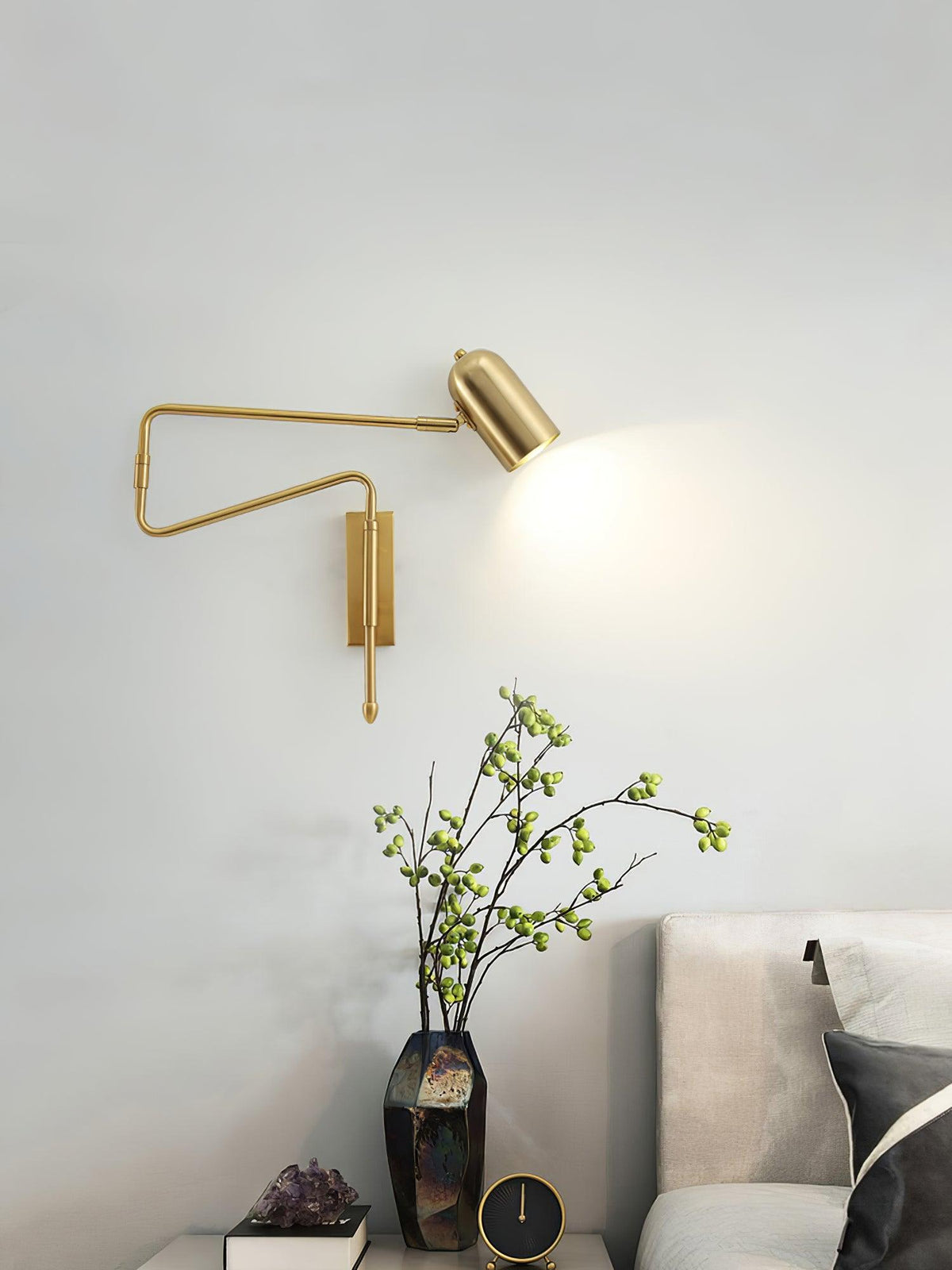 Nox aplique de pared regulable con brazo enchufe enchufable