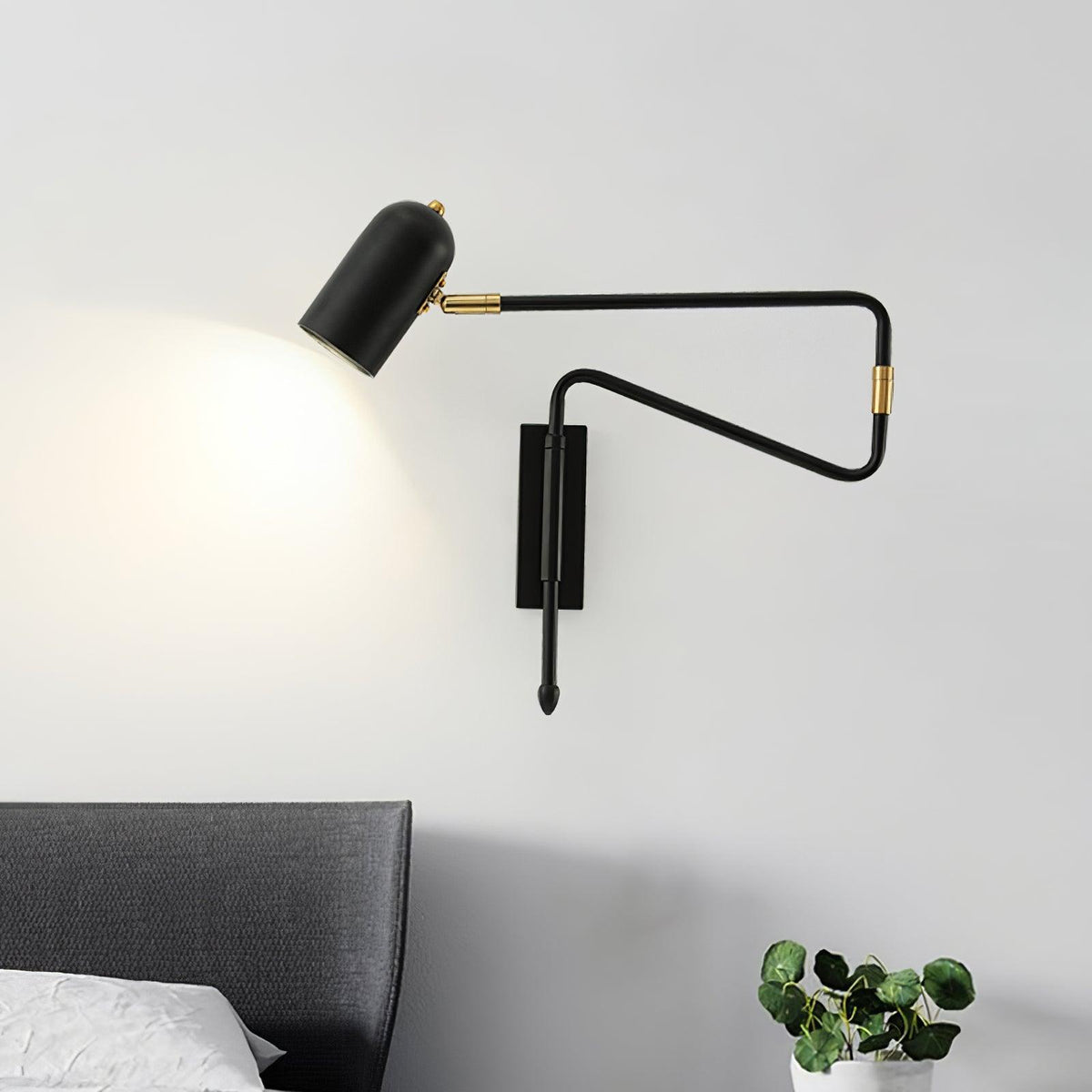 Nox aplique de pared regulable con brazo enchufe enchufable