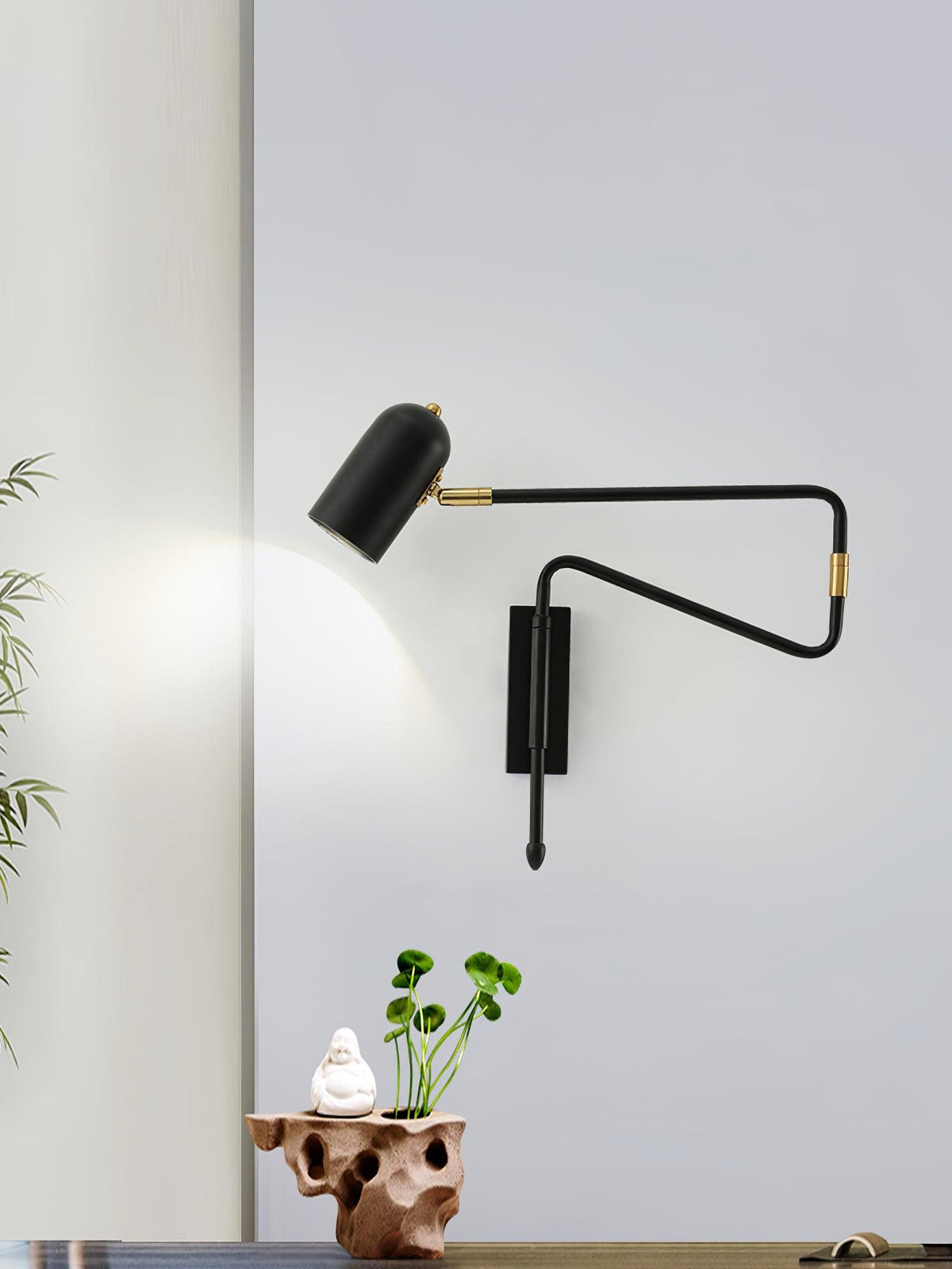 Nox aplique de pared regulable con brazo enchufe enchufable