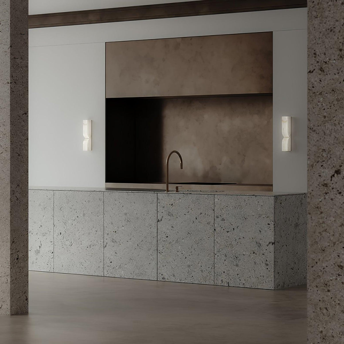 Niveelle aplique de pared rectangular de alabastro