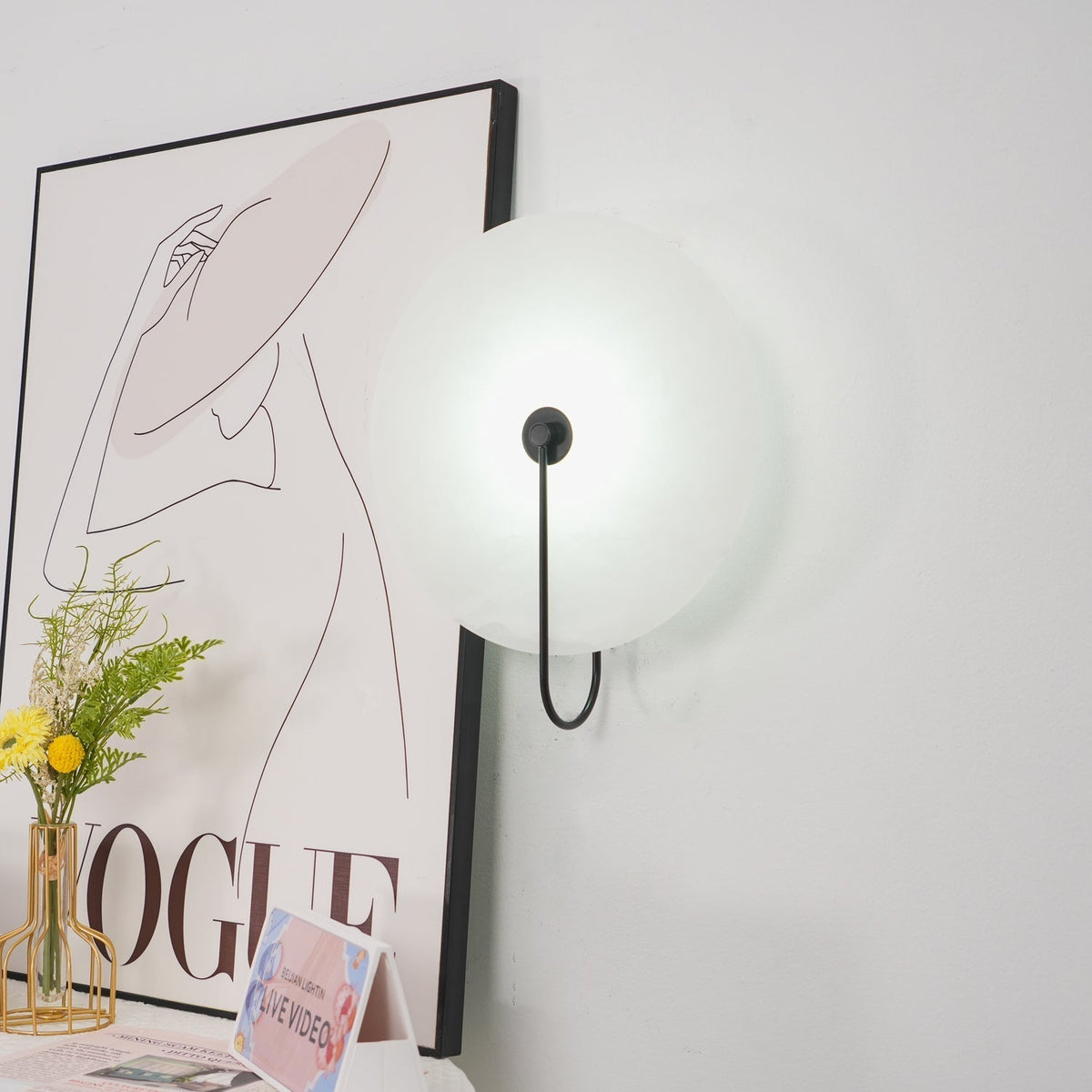 Albeaine aplique de pared de globo en alabastro con enchufe