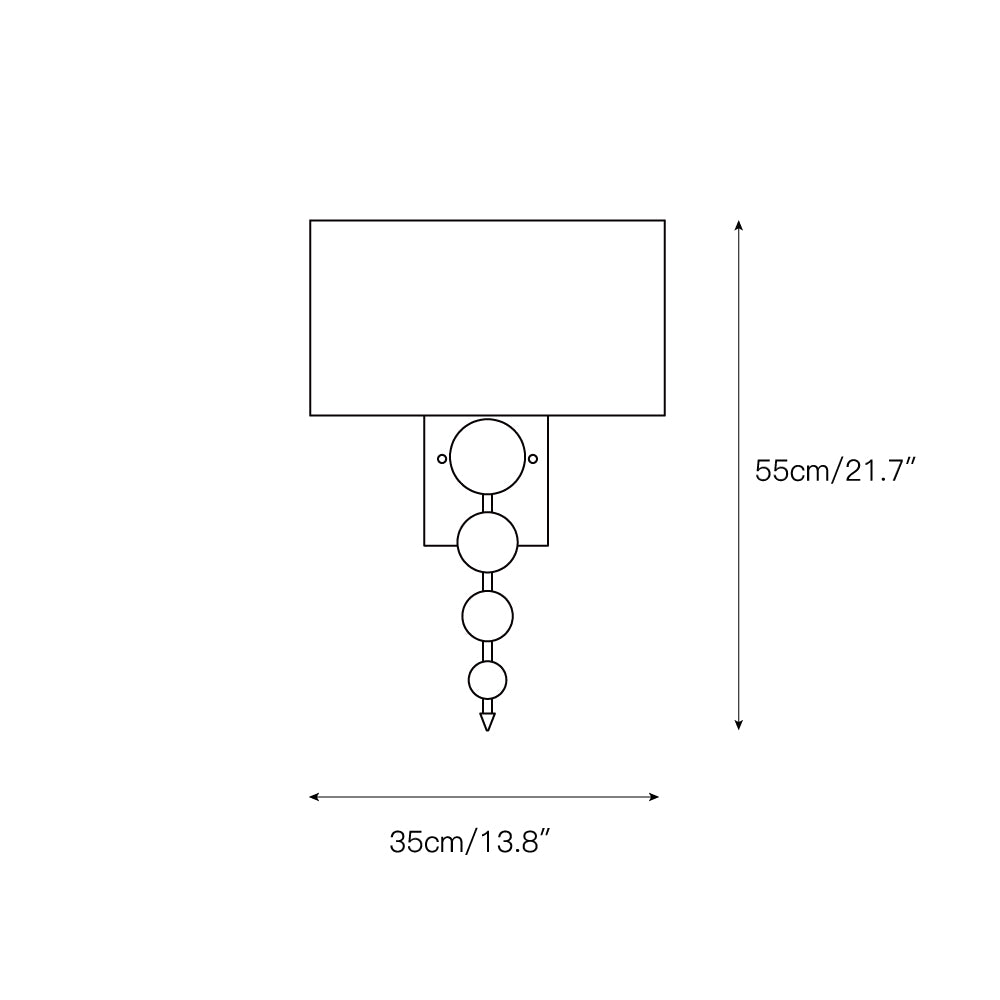 Eirikuvyn aplique de pared moderno premium de metal y tela