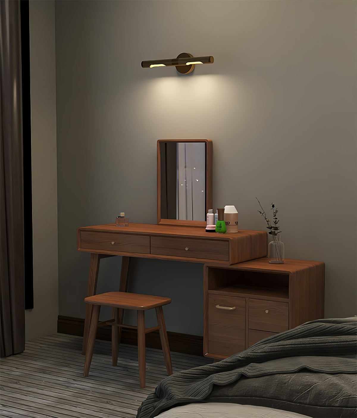 Sano aplique de pared moderno de latón LED