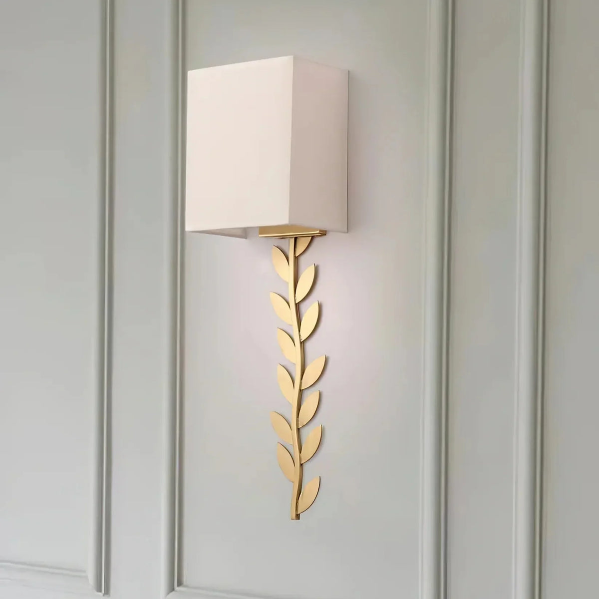 Verve Wall Lamp Brass Leaf Fabric