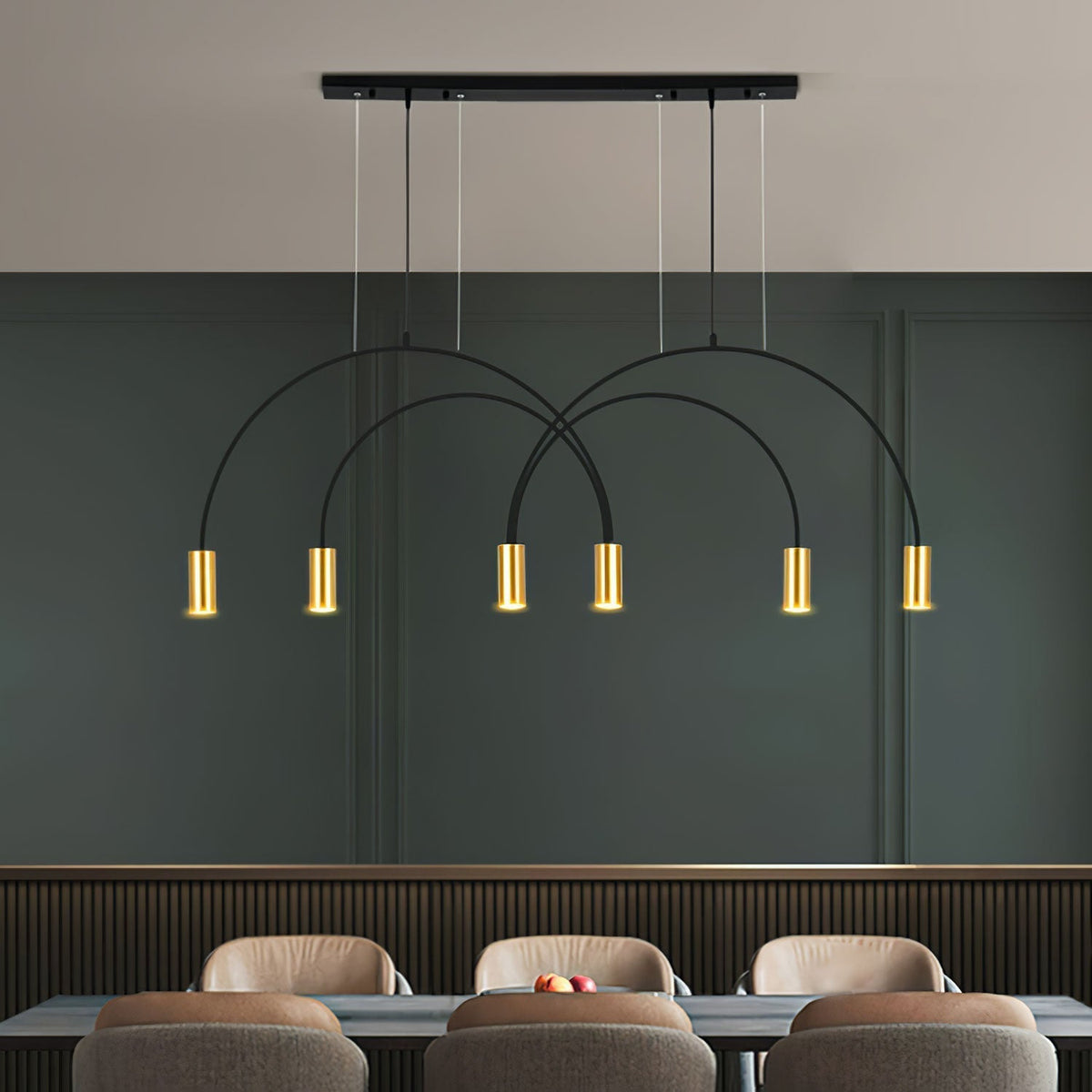 Noriel lámpara colgante minimalista con cilindros superpuestos para comedor cilíndrico